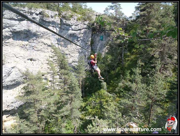 lozere nature via ferrata canourgue tyrolienne